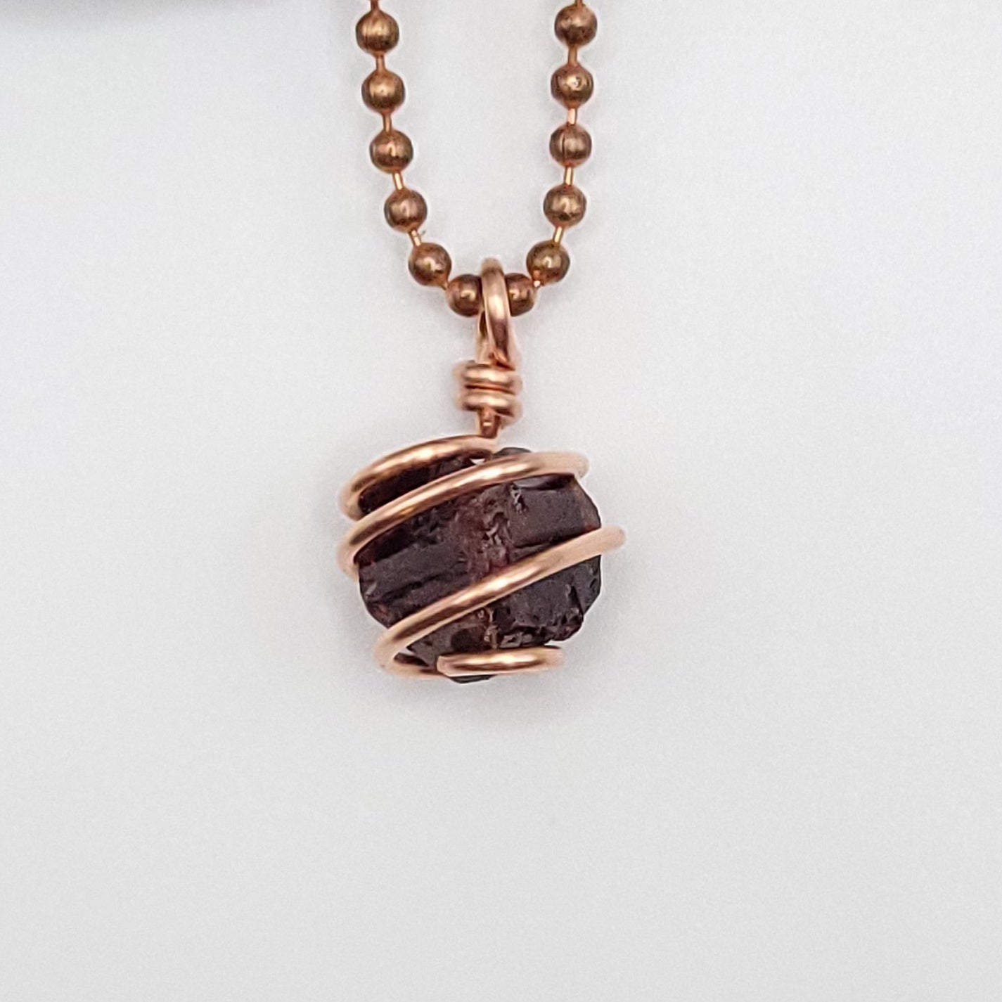 Raw Zircon Crystal Necklace in Copper