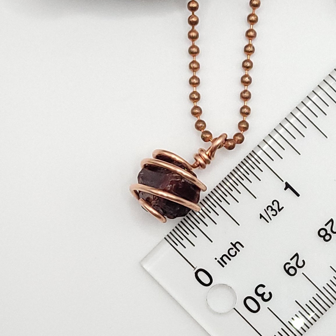 Raw Zircon Crystal Necklace in Copper