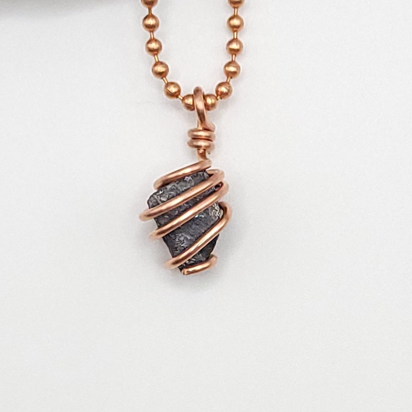 Raw Galena Crystal Necklace in Copper