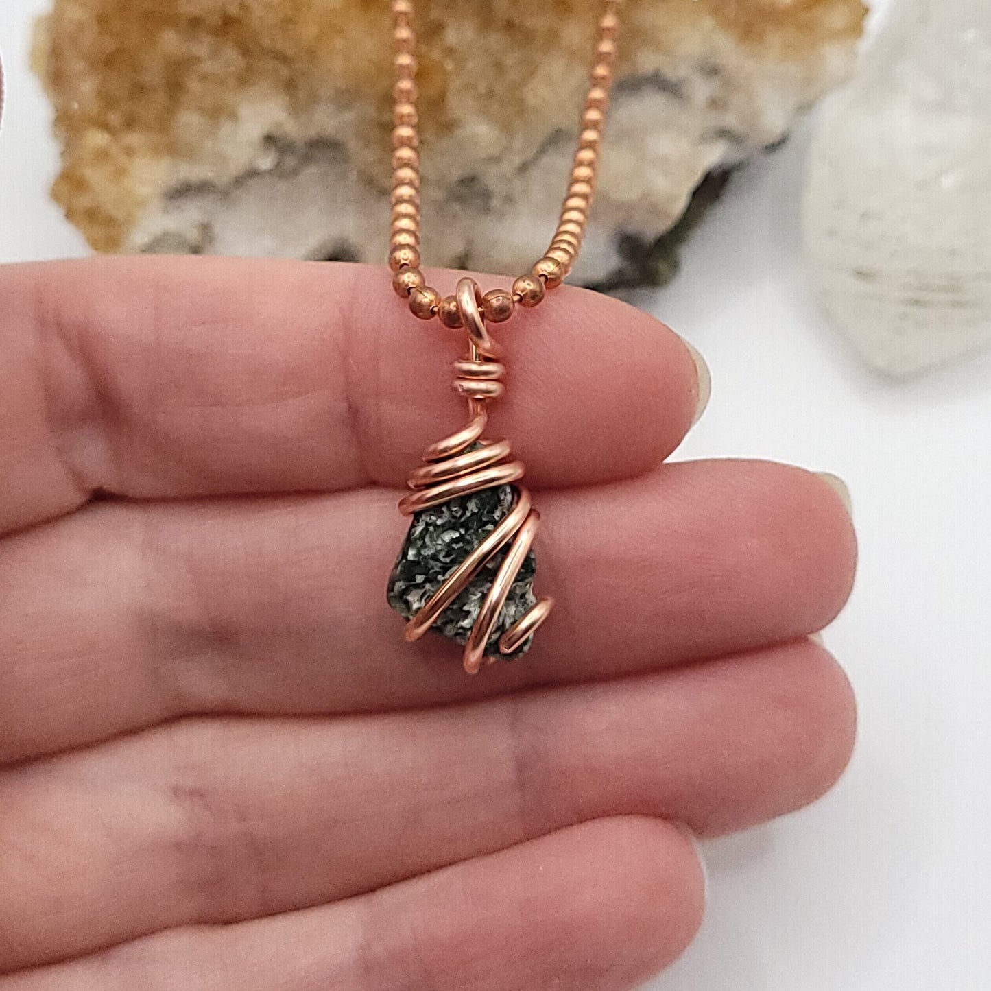 Seraphinite Crystal Necklace in Copper