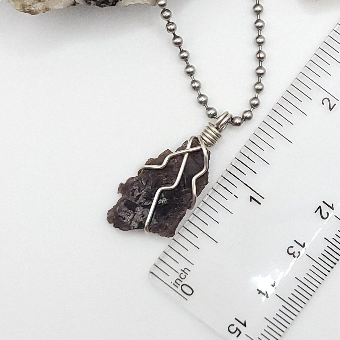 Raw Axinite Necklace in Silver - Crystal for Grounding and Endurance