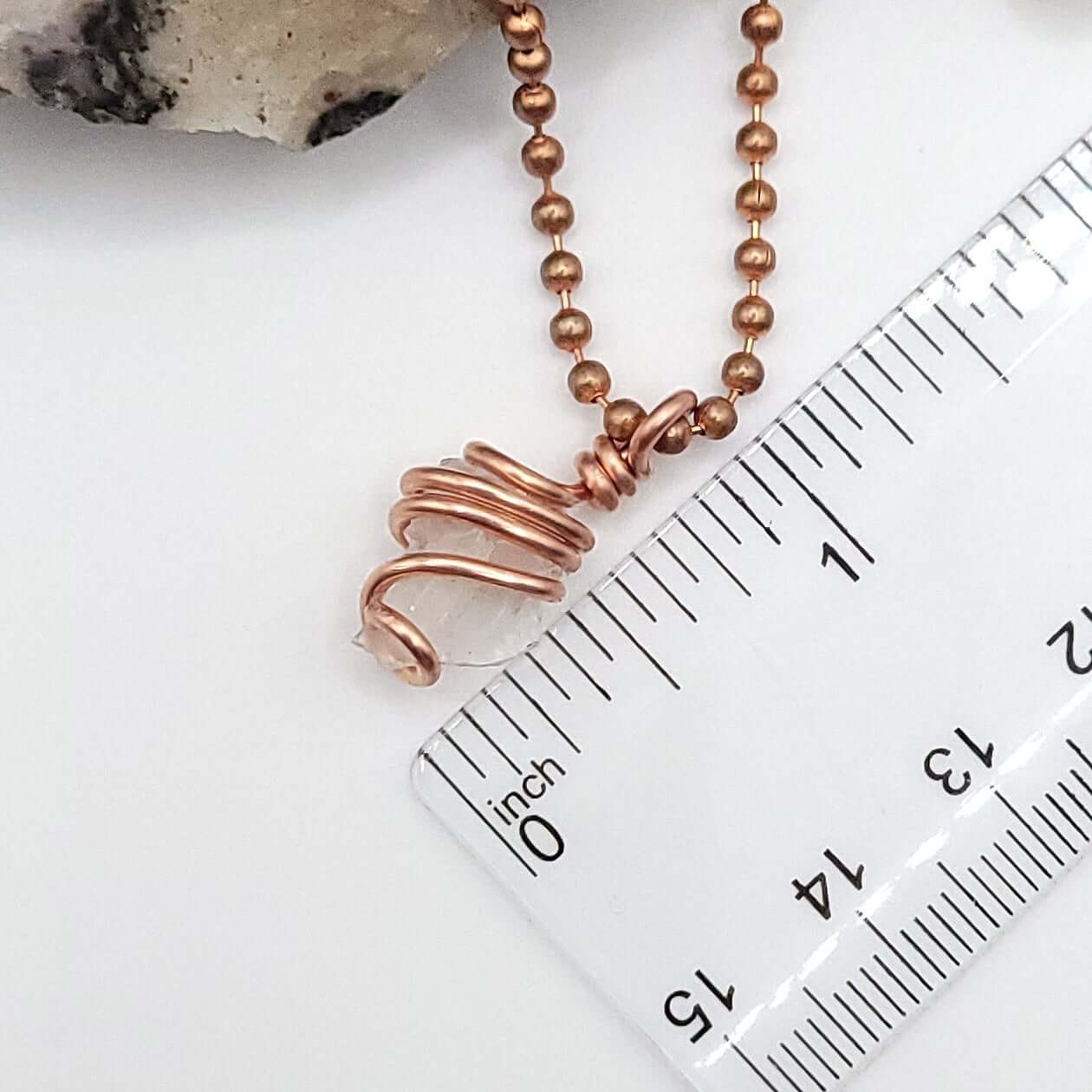 copper phenakite pendant measurement about 1"
