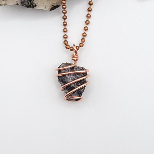 Raw Mystic Merlinite Crystal Necklace in Copper