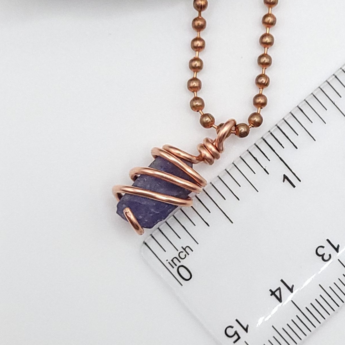 Raw Tanzanite Crystal Necklace in Copper