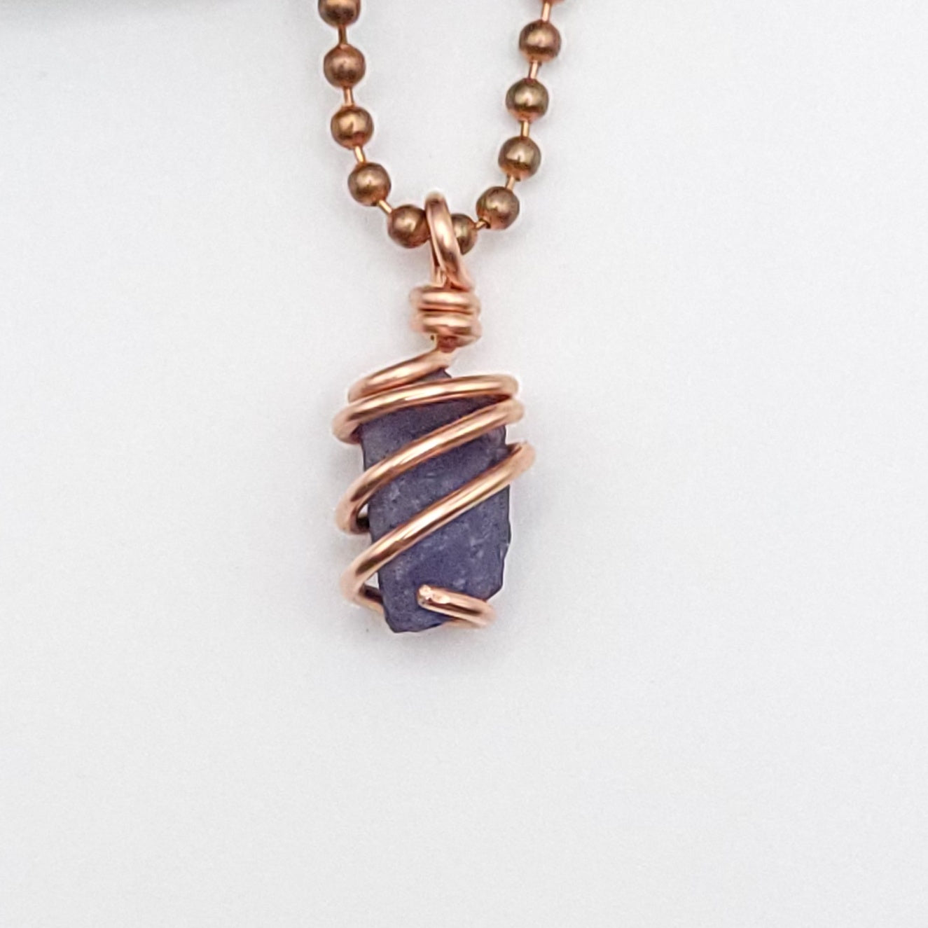 Raw Tanzanite Crystal Necklace in Copper