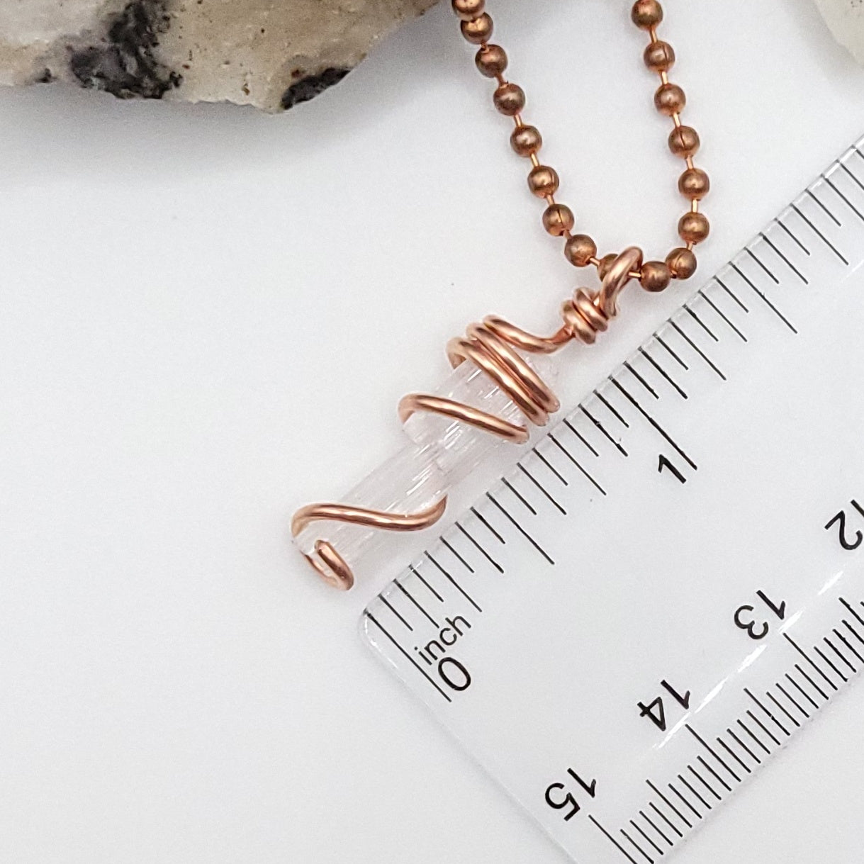 Raw Selenite Crystal Necklace in Copper Wire