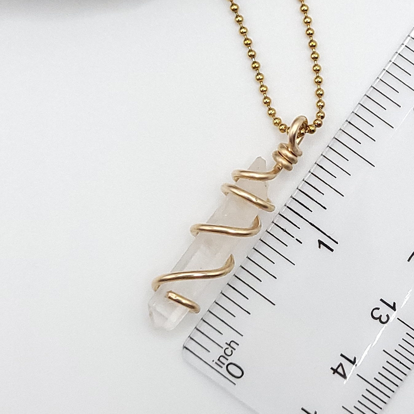 clear quartz necklace measurement