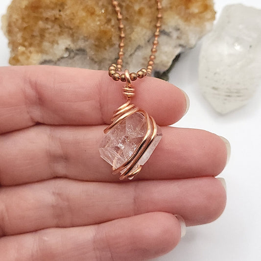 apophyllite necklace in copper