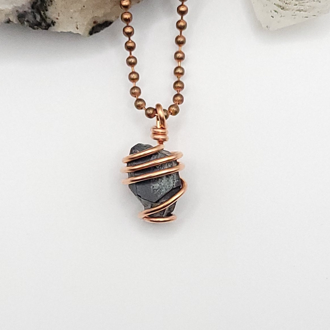 Raw Magnetite Crystal Necklace in Copper
