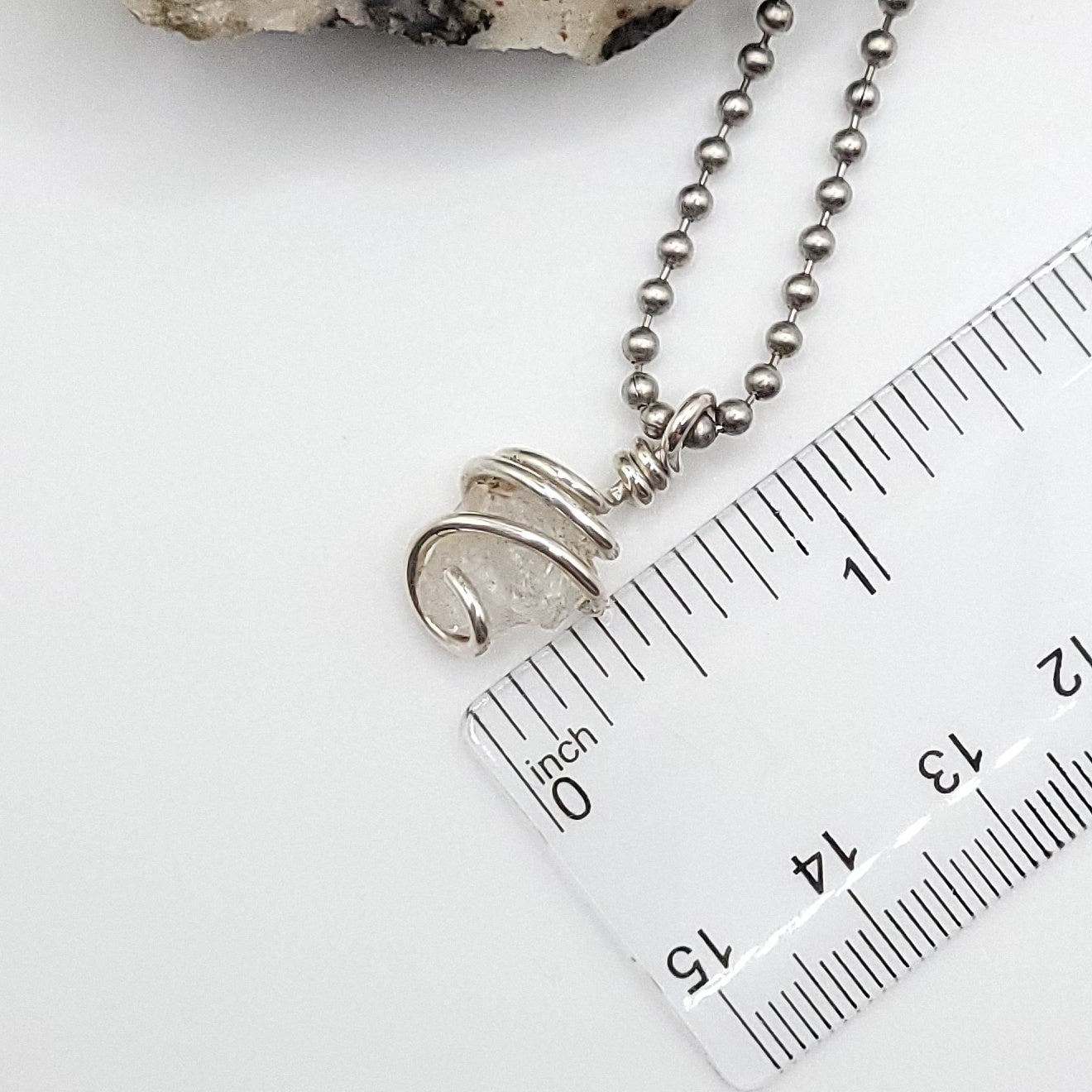 phenakite pendant in silver measurement about 1"