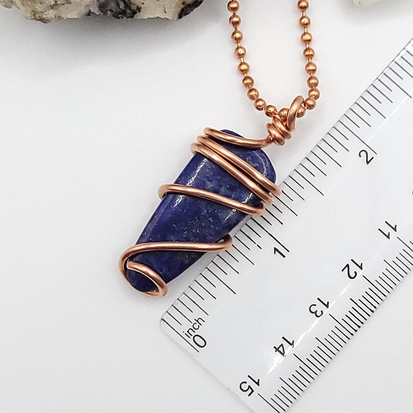Lapis Lazuli Crystal Necklace in Copper