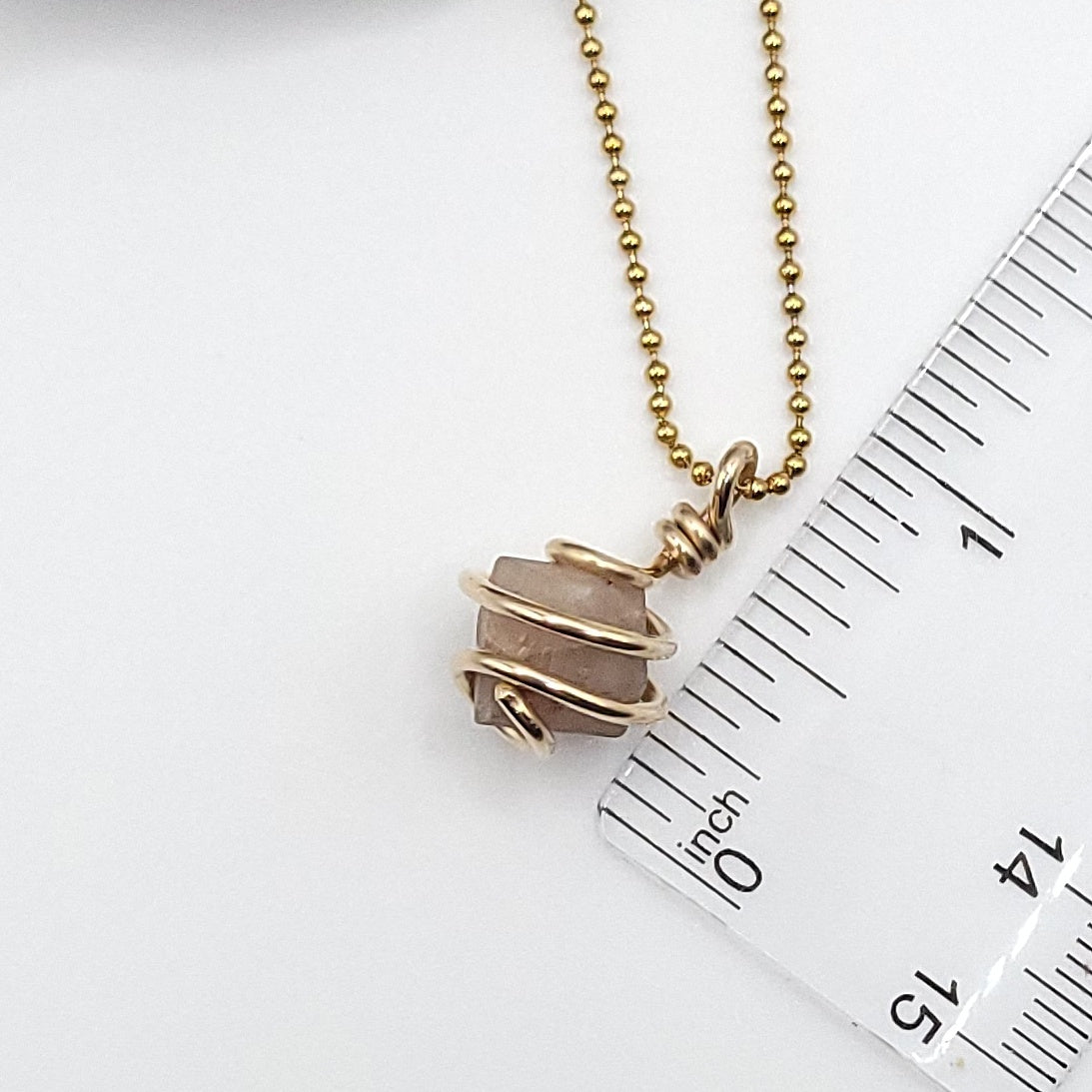 Beta Quartz Crystal Pendant in Gold