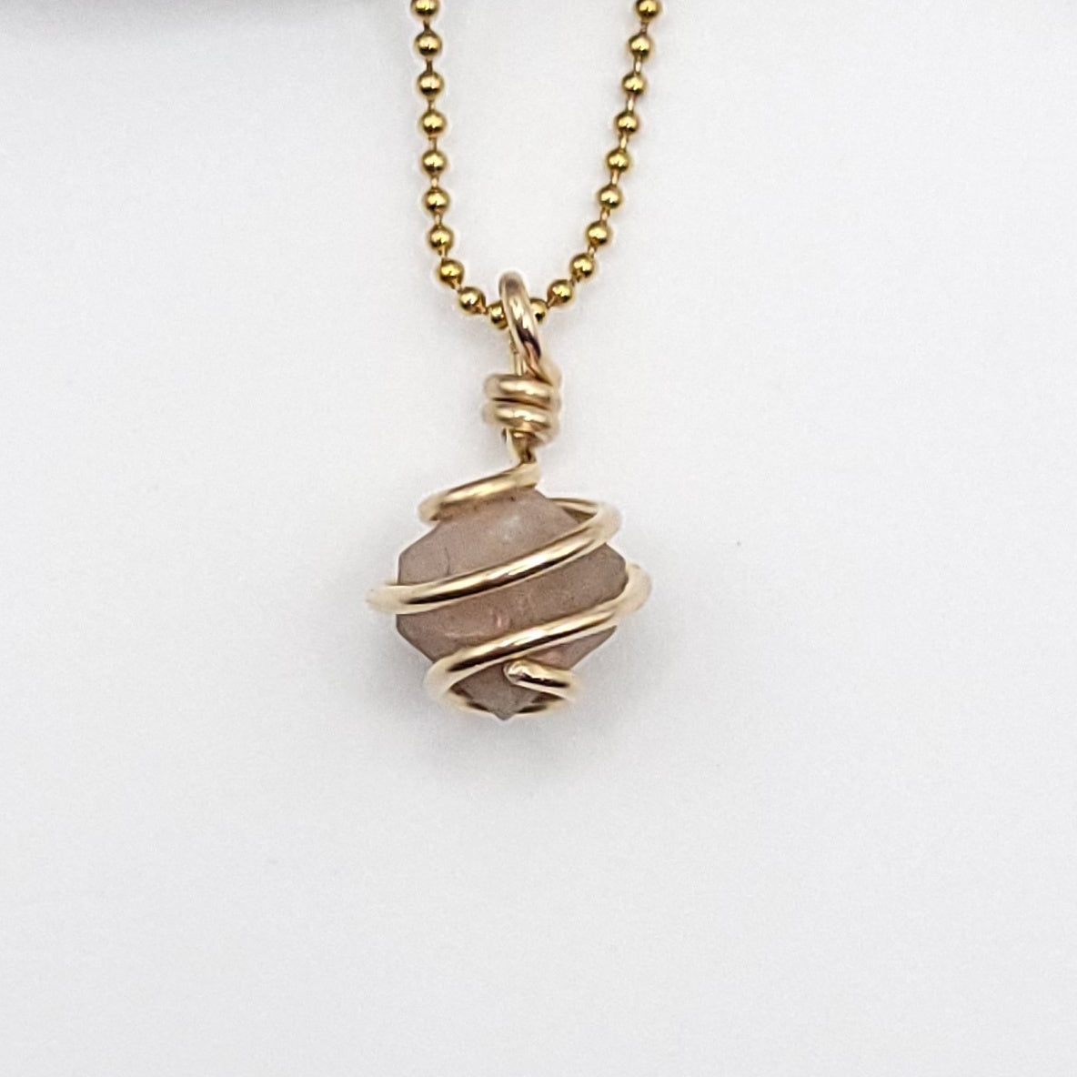 Beta Quartz Crystal Pendant in Gold