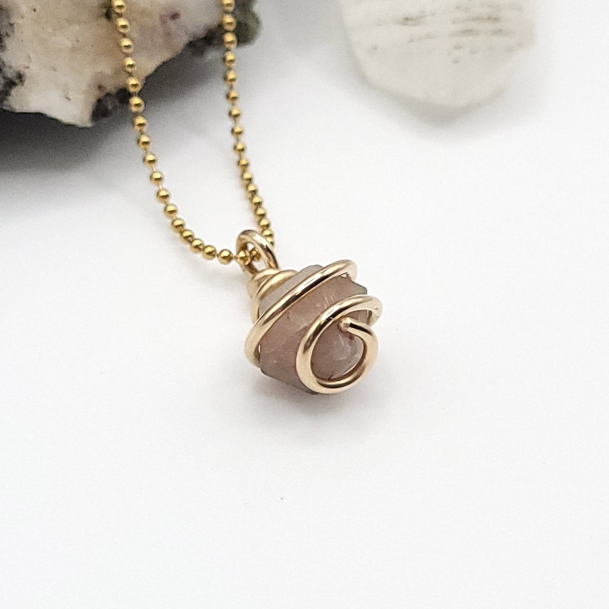 Beta Quartz Crystal Pendant in Gold
