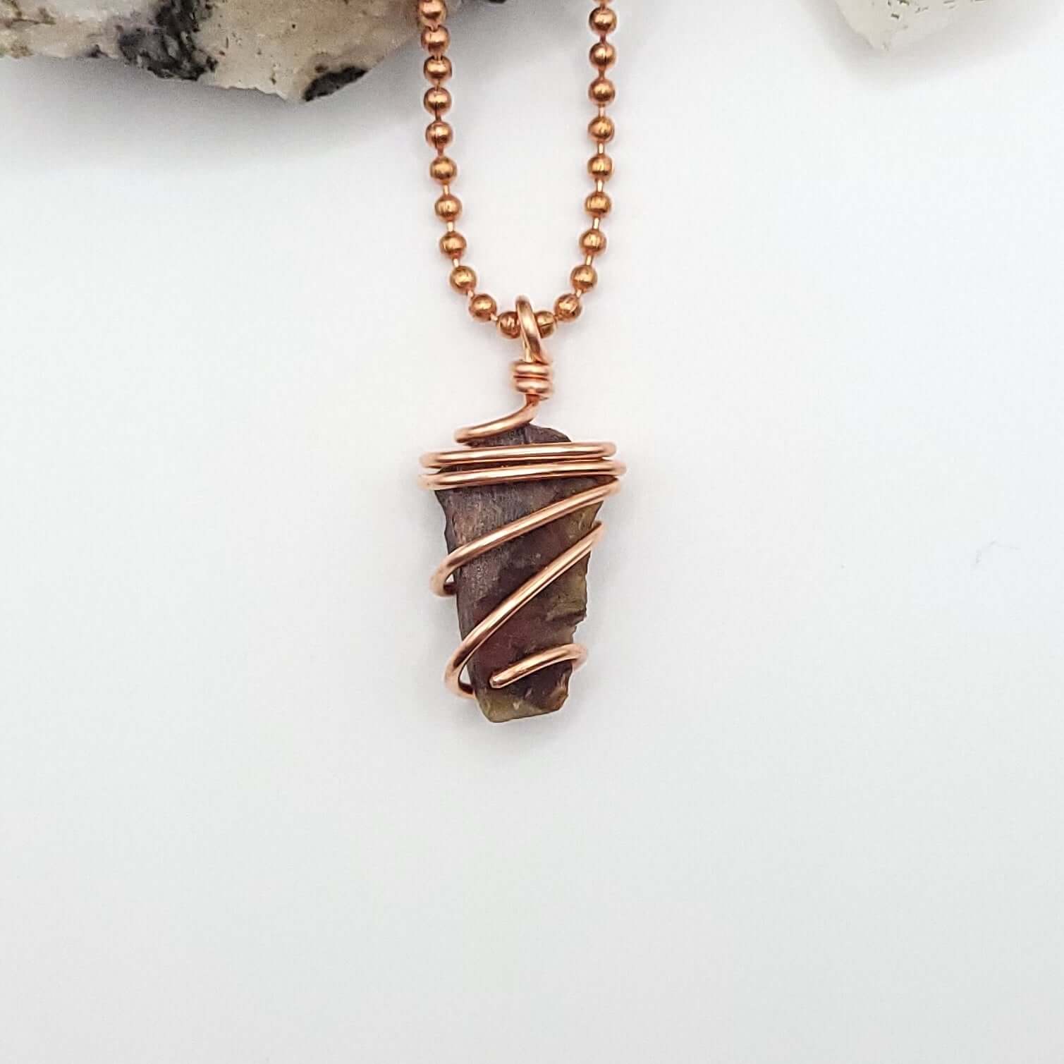 Raw Pietersite necklace in Copper
