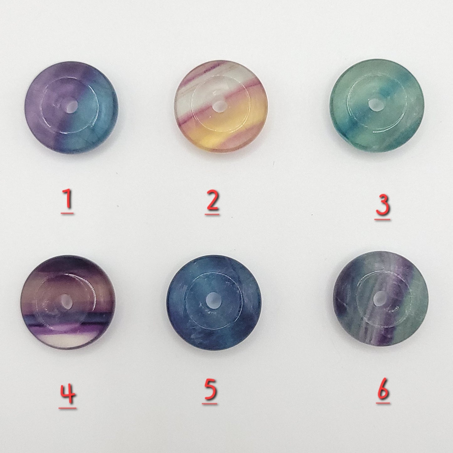 Adjustable Rainbow Fluorite Crystal Donut Necklace