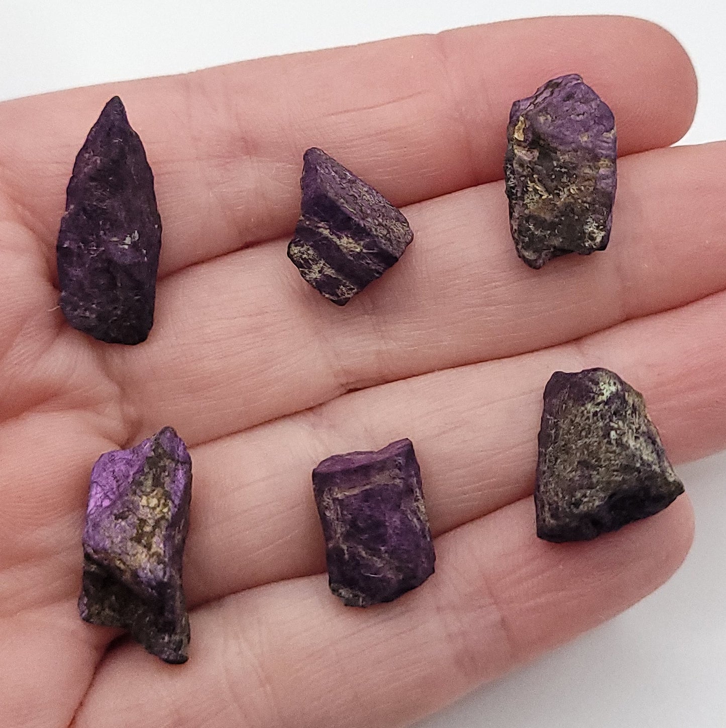 Raw Purpurite Necklace in Gold - Crystal for Inner Power
