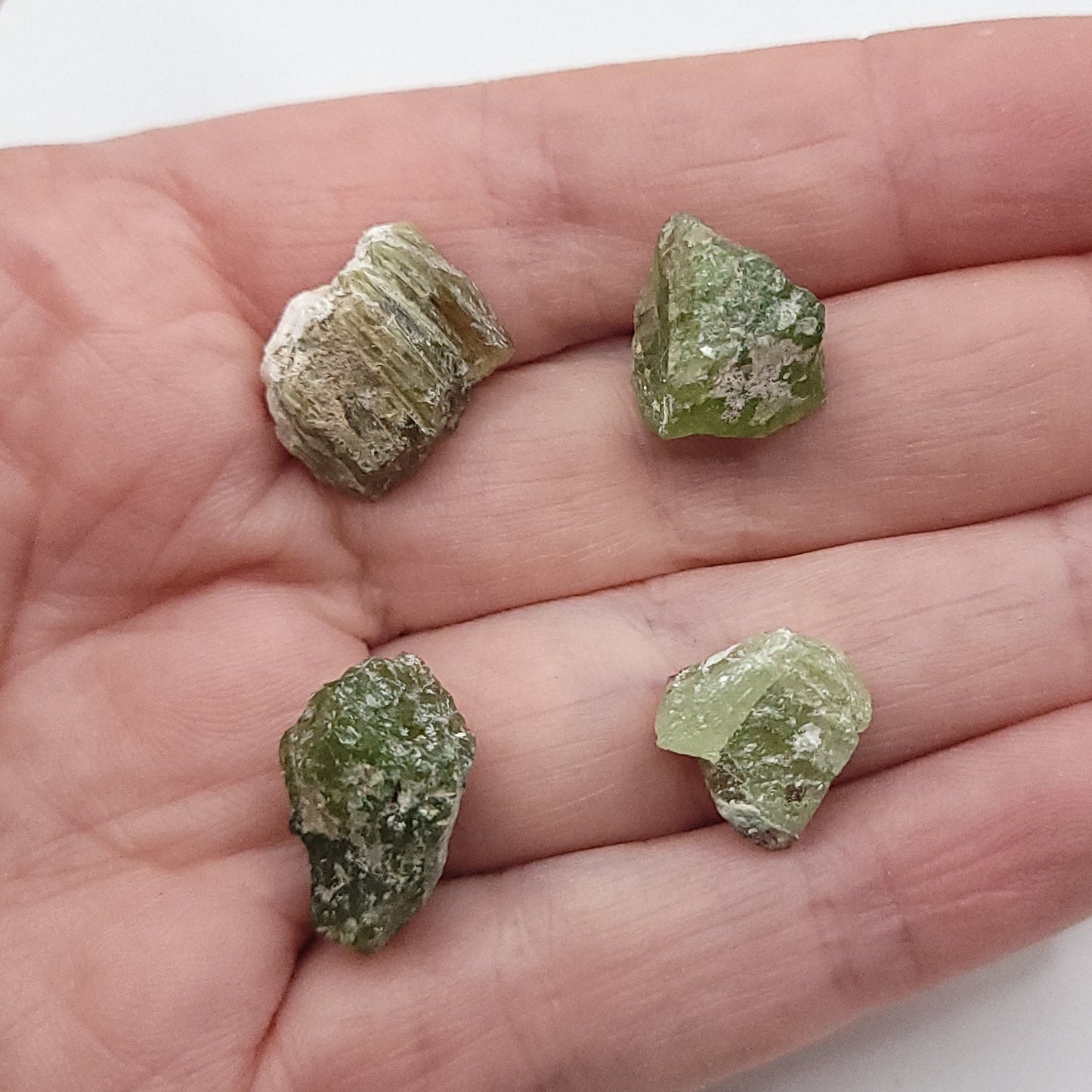 Raw Peridot Crystal Necklace in Silver Wire