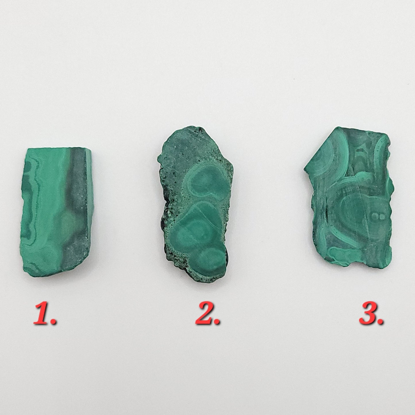 raw malachite necklace stone choices, 3 options