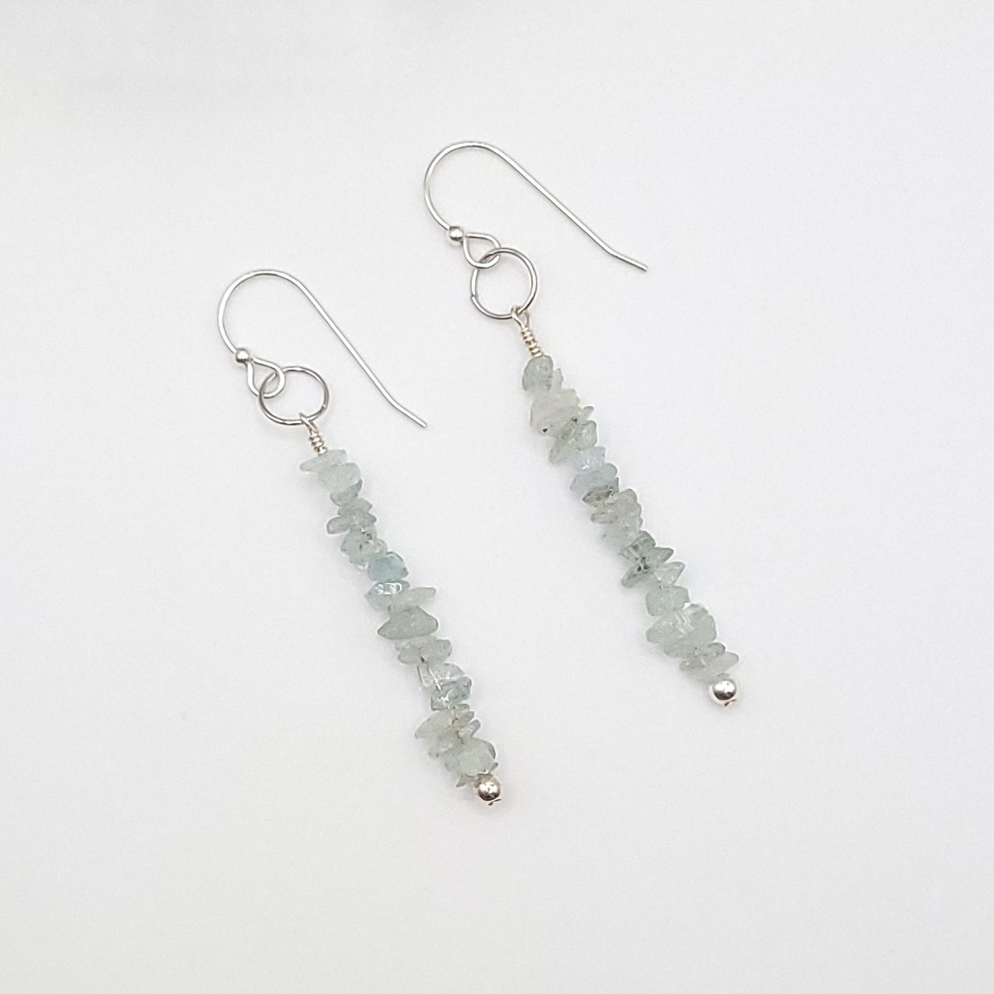 Aquamarine Drop Earrings in Silver - Crystal for Calm & Truth