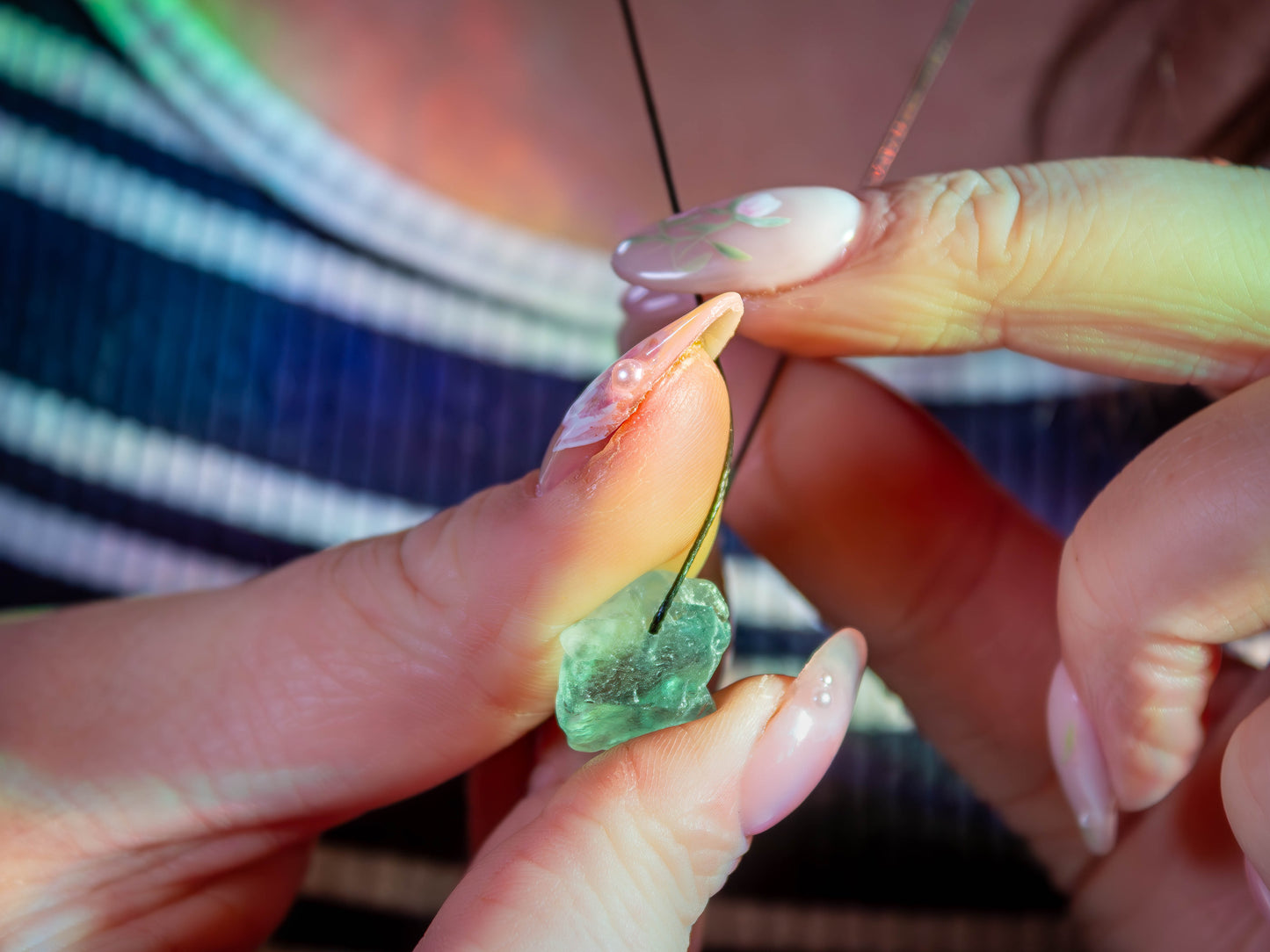 Adjustable Raw Rainbow Fluorite Crystal Necklace