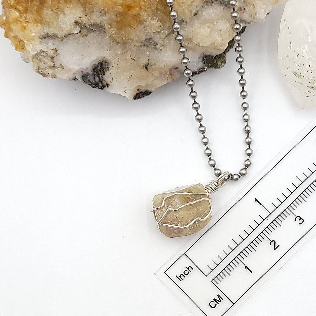 Grossular Garnet Necklace, Silver Wire Wrapped Garnet Pendant, Crystal Healing Jewelry