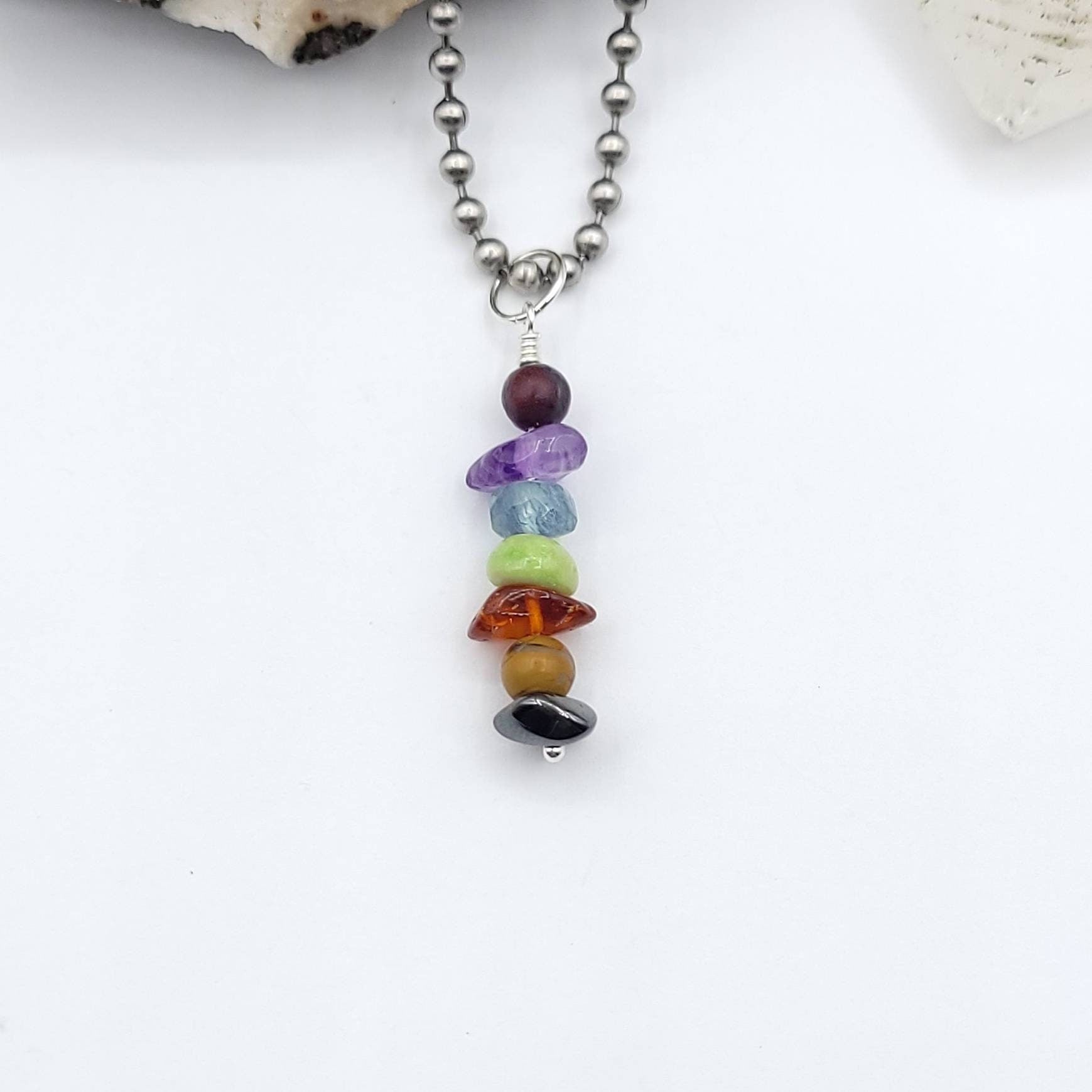 Aquarius Chakra Necklace, Zodiac Aquarius Pendant, Zodiac Chakra Jewelry, Chakra Pendant, Crystal Gift