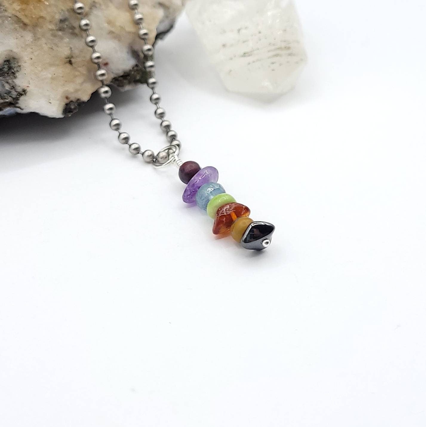 Aquarius Chakra Necklace, Zodiac Aquarius Pendant, Zodiac Chakra Jewelry, Chakra Pendant, Crystal Gift