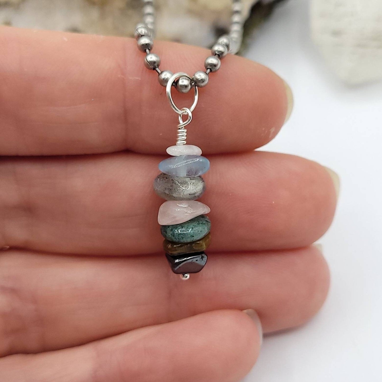 Custom Balancing Crystal Necklace, Build Your Own Crystal Necklace, Customized Crystal Pendant