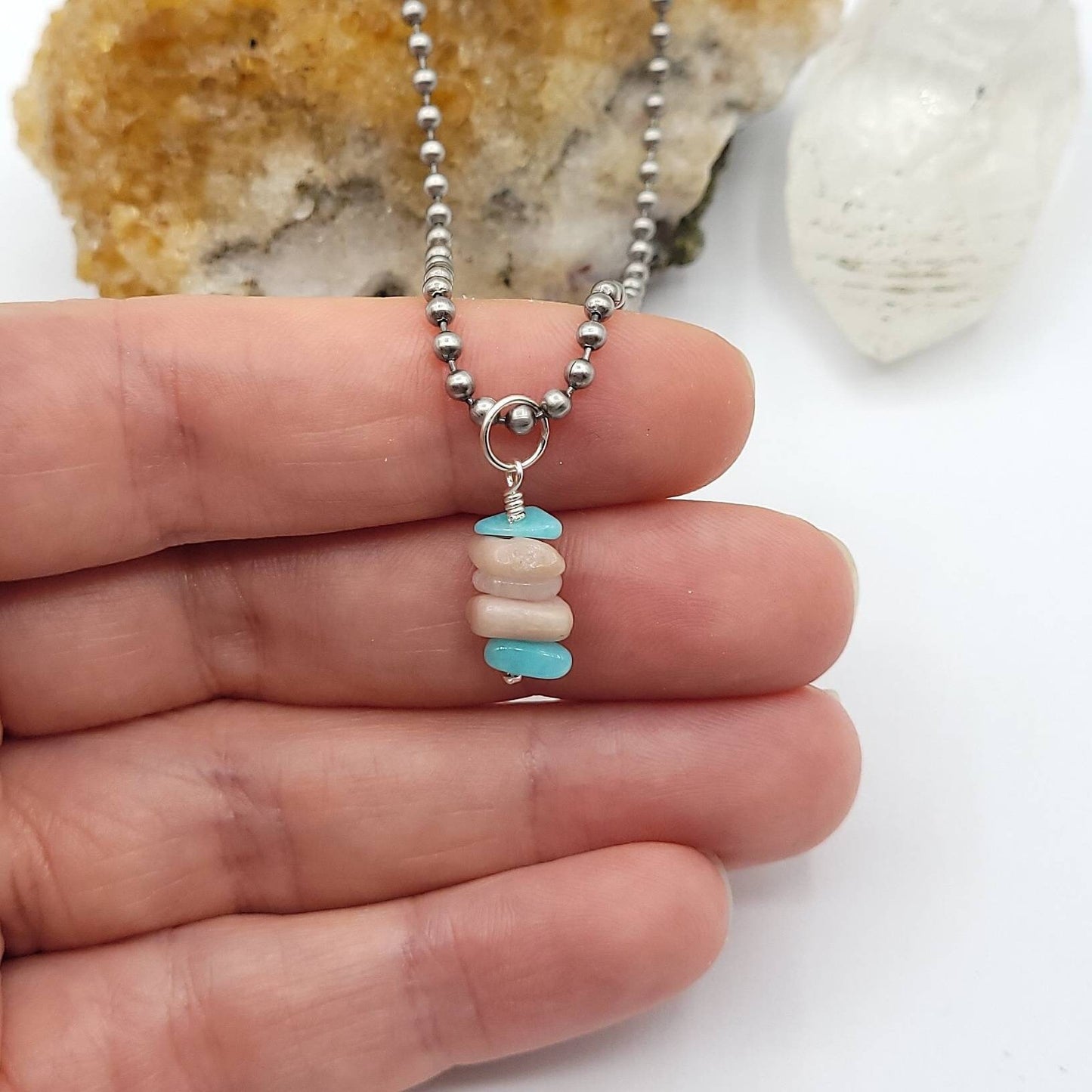 Transgender Pride Necklace, Trans Pride Crystal Pendant