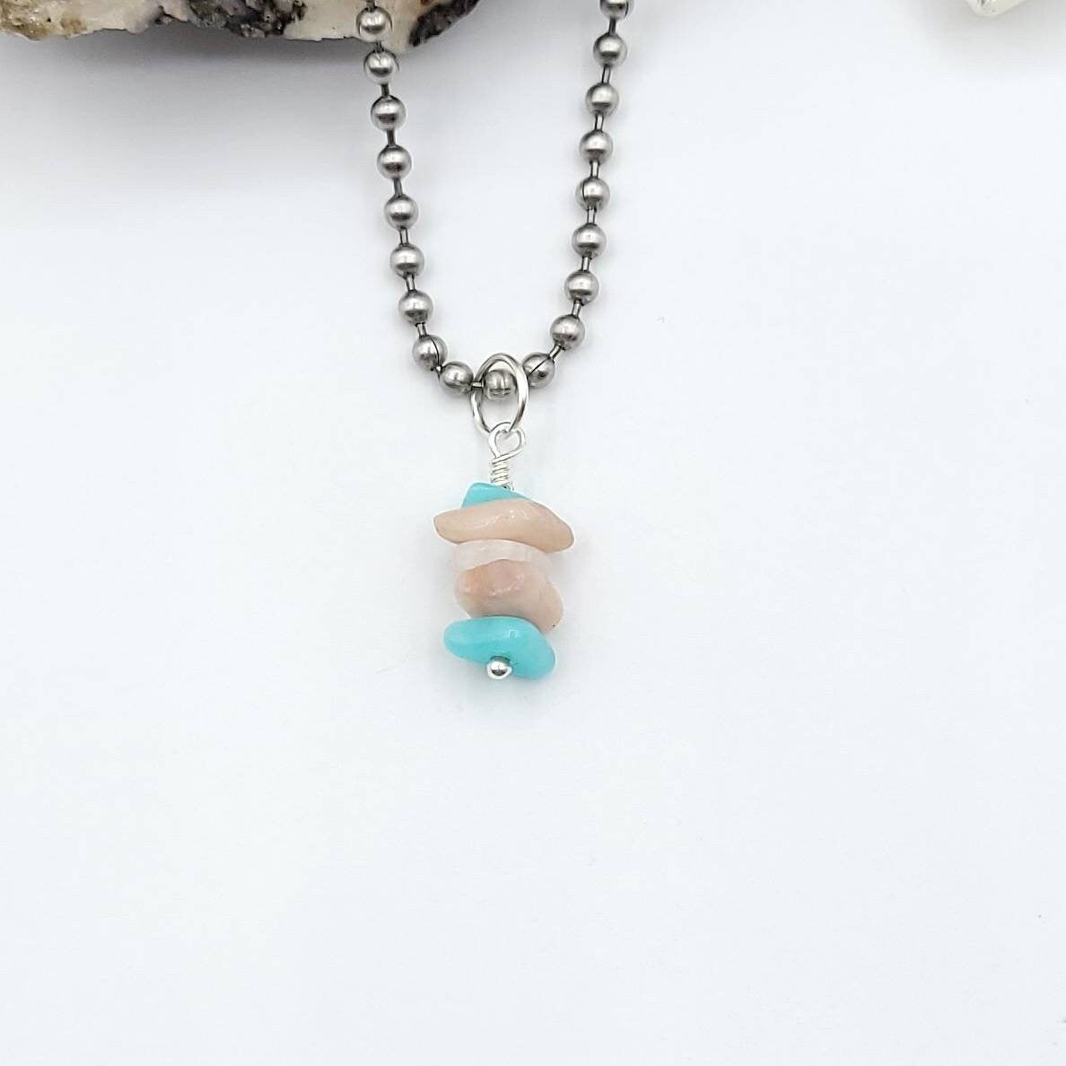 Transgender Pride Necklace, Trans Pride Crystal Pendant