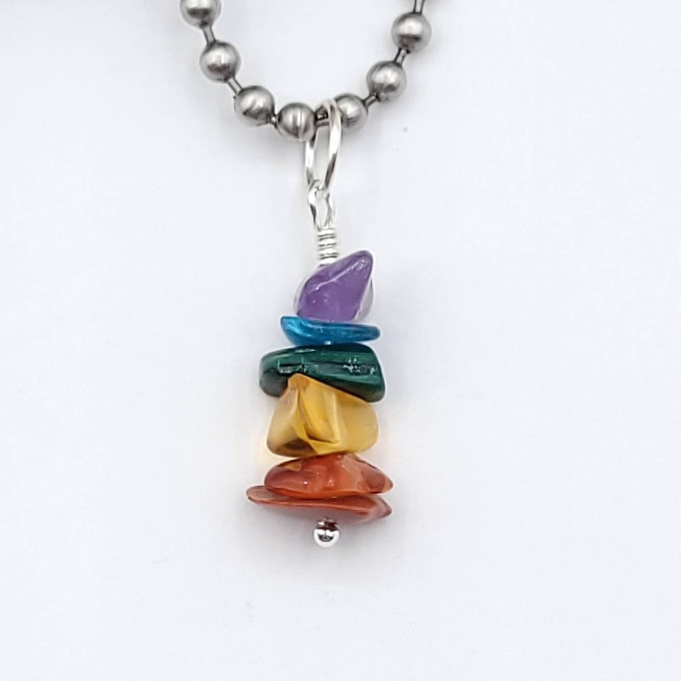 Gay Pride Necklace, Gay Pride Crystal Pendant