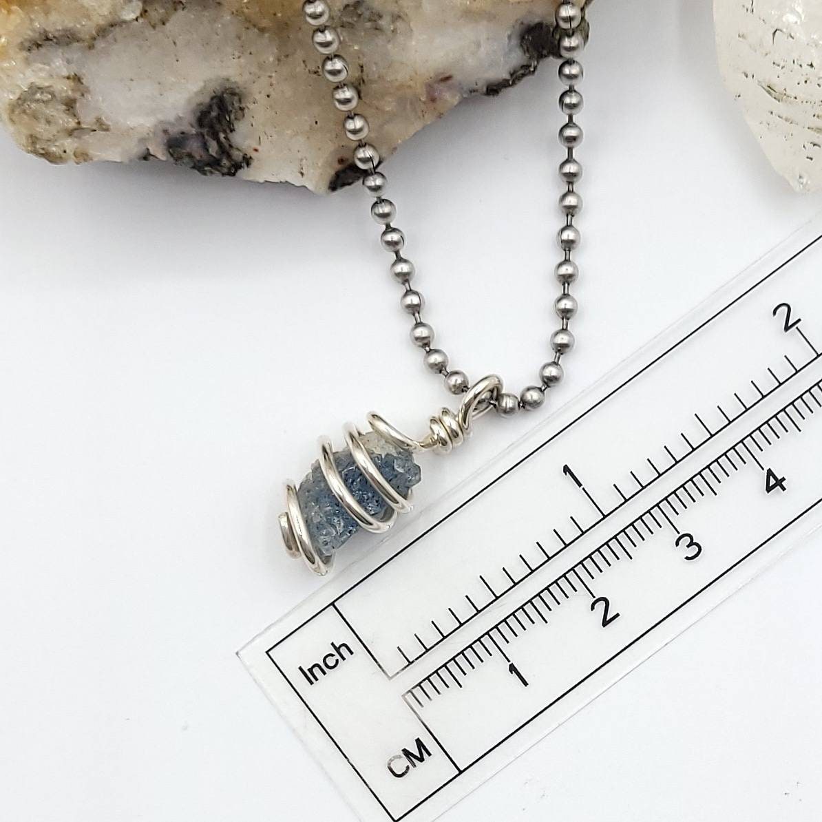 Grandidierite Necklace, Silver Wire Wrapped Grandidierite Pendant