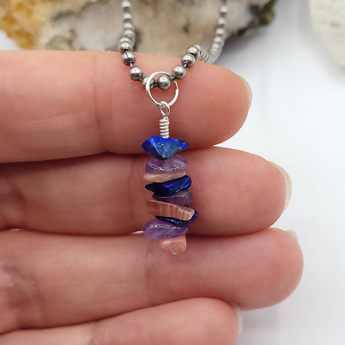 Bisexual Pride Necklace, Bisexual Pride Crystal Pendant
