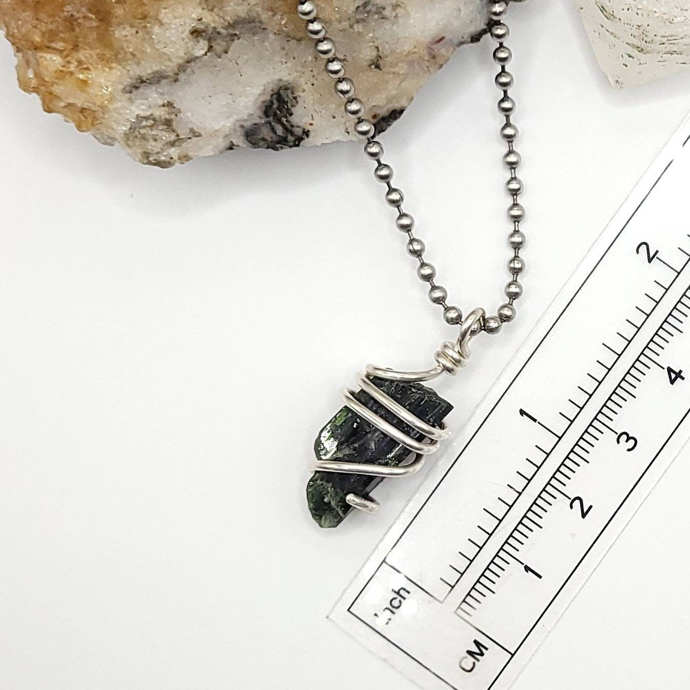 Diopside Necklace, Silver Wire Wrapped Diopside Pendant