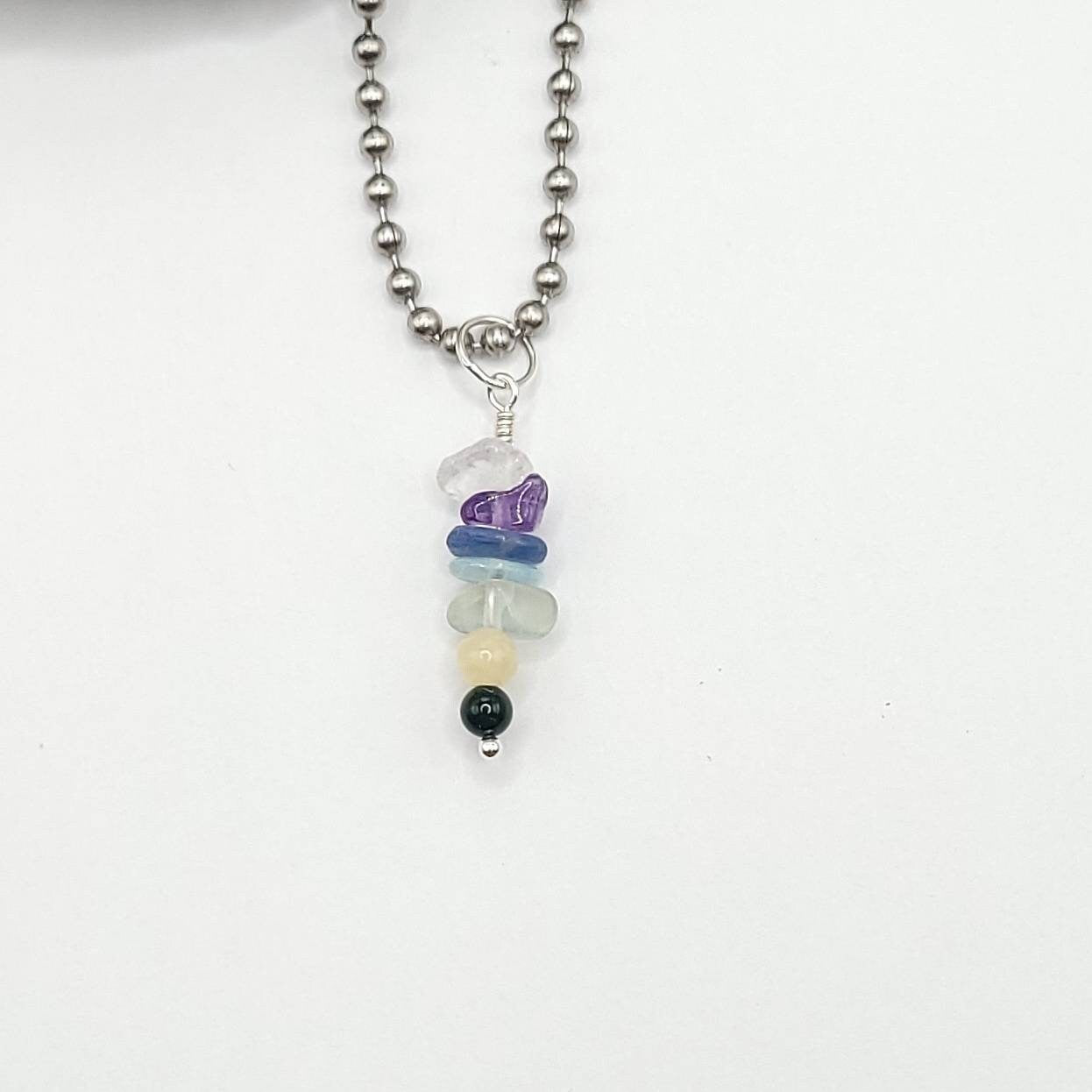 Pisces Chakra Necklace, Zodiac Crystal Pisces Pendant