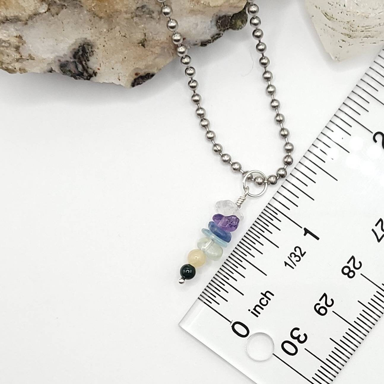 Pisces Chakra Necklace, Zodiac Crystal Pisces Pendant