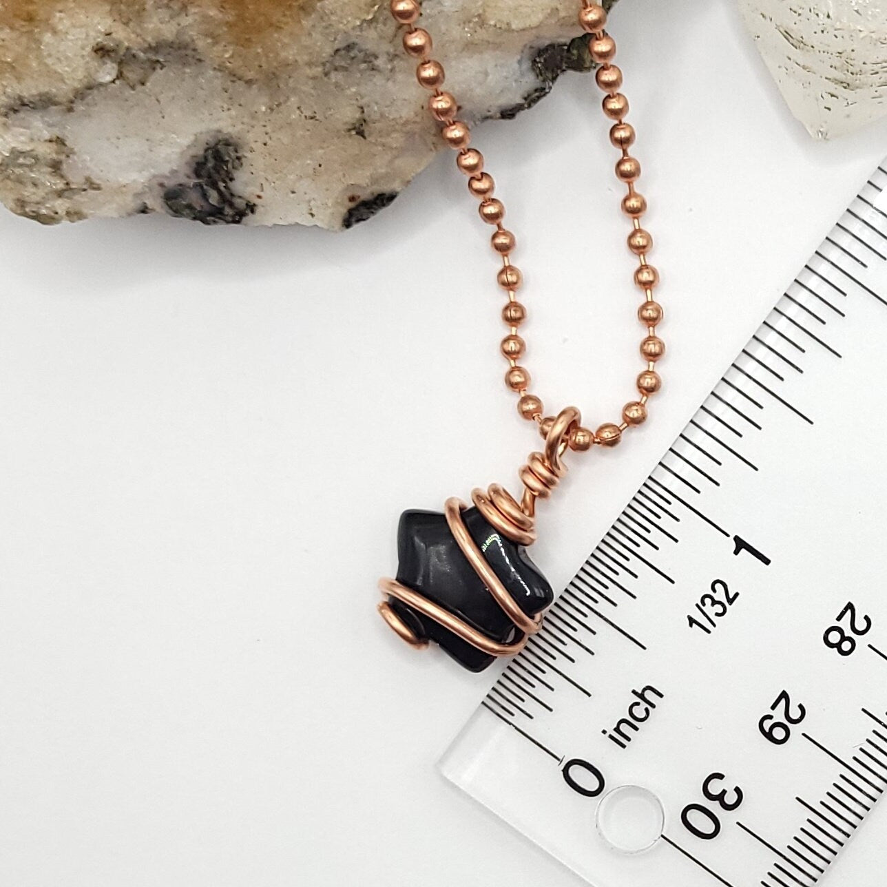 Obsidian Star Necklace, Copper Wire Wrapped Obsidian Star Pendant
