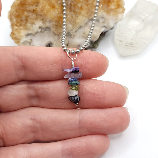 Virgo Chakra Necklace, Zodiac Virgo Pendant, Zodiac Chakra Jewelry, Crystal Gift