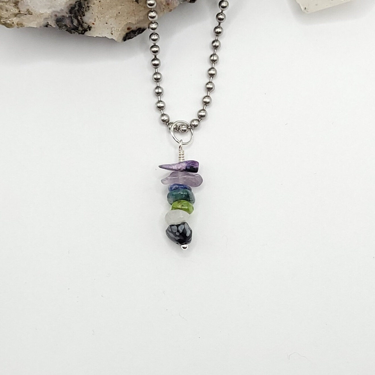 Virgo Chakra Necklace, Zodiac Virgo Pendant, Zodiac Chakra Jewelry, Crystal Gift