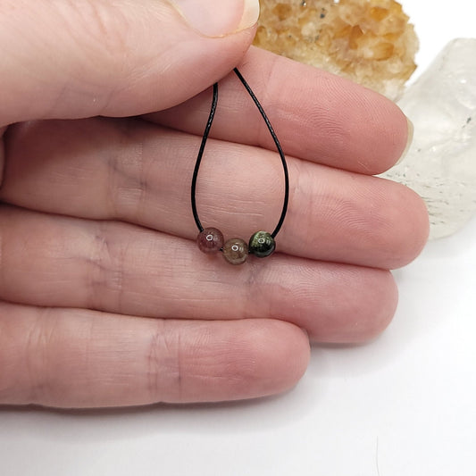 Adjustable Tourmaline Necklace, Tourmaline Choker, Dainty Crystal Bead Necklace