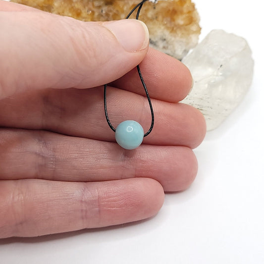 Adjustable Amazonite Necklace, Amazonite Choker, Dainty Crystal Bead Necklace