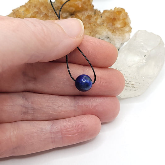 Adjustable Lapis Necklace, Lapis Choker, Dainty Lapis Crystal Necklace