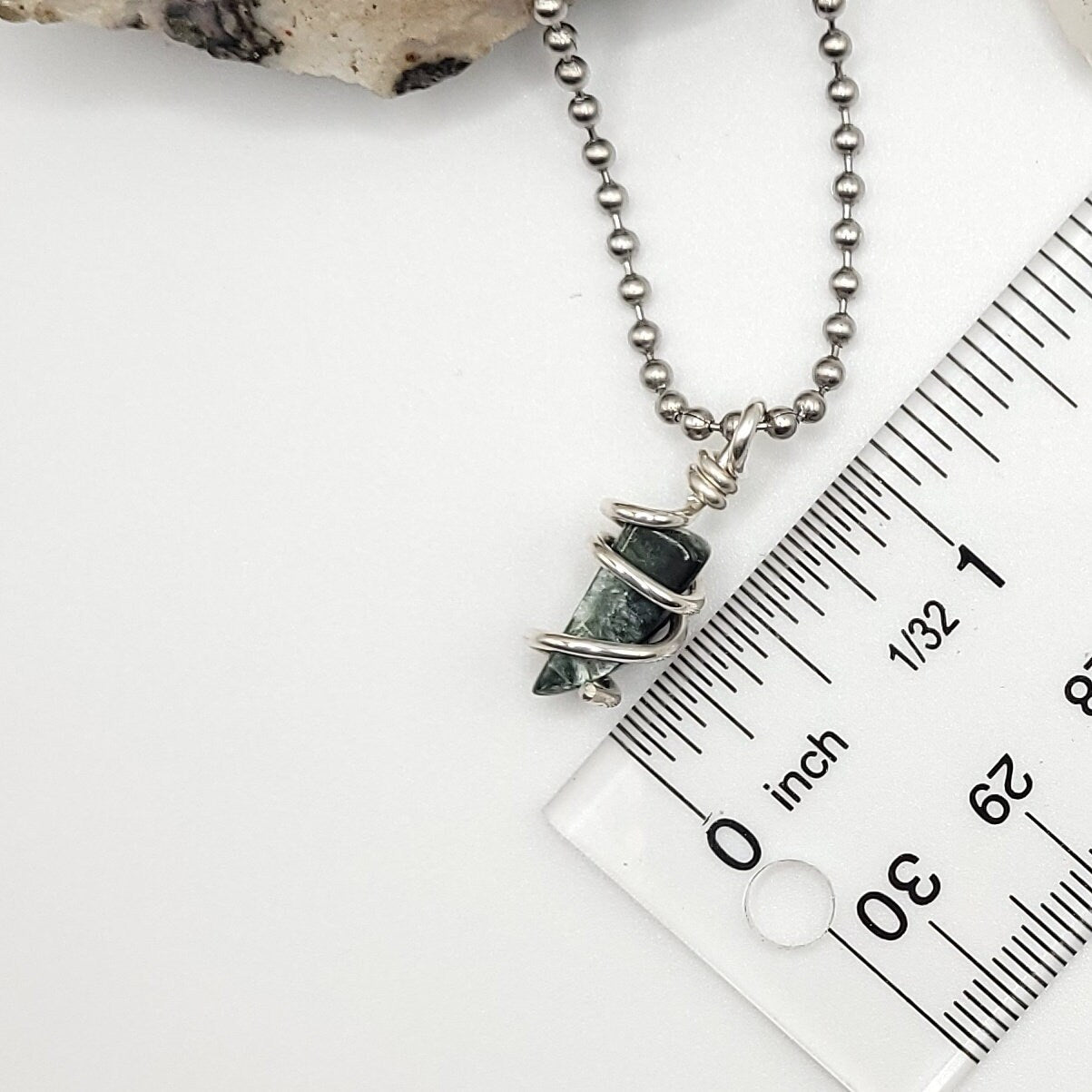 Seraphinite Necklace, Silver Wire Wrapped Seraphinite Pendant