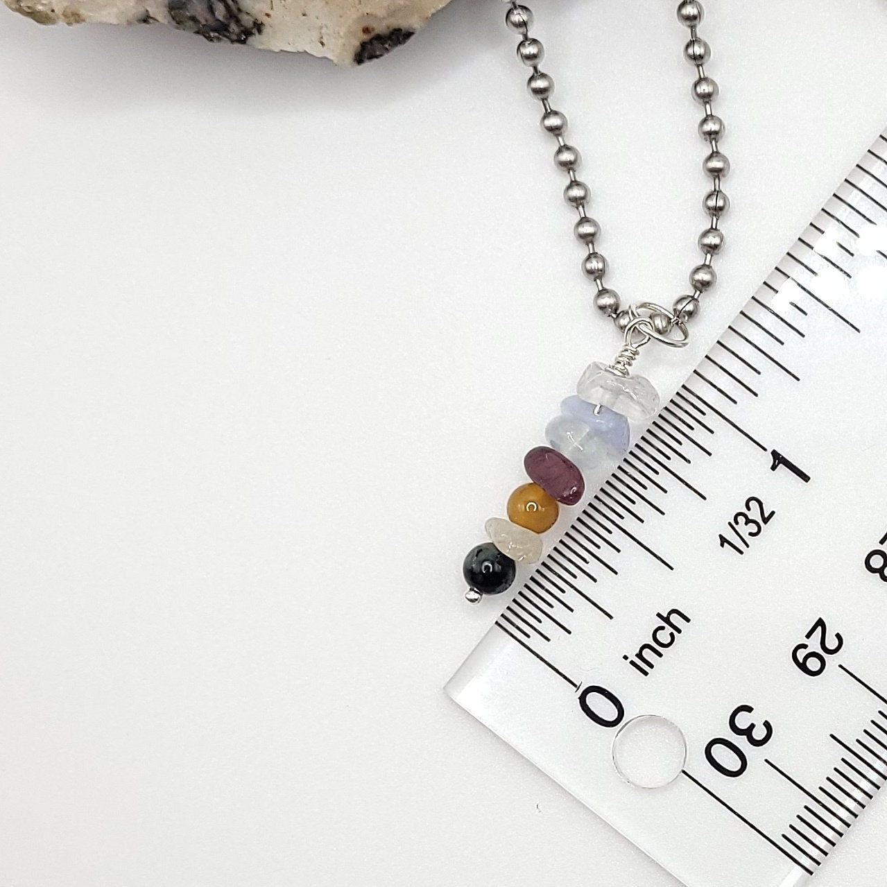Gemini Chakra Necklace, Crystal Healing Gemini Pendant, Zodiac Necklace
