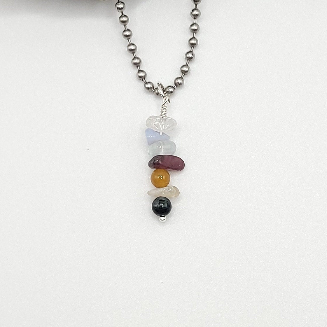 Gemini Chakra Necklace, Crystal Healing Gemini Pendant, Zodiac Necklace