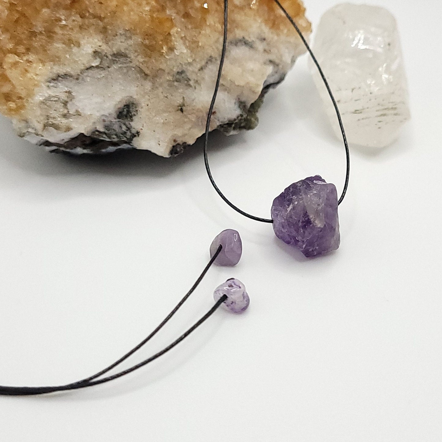 Adjustable Raw Amethyst Necklace