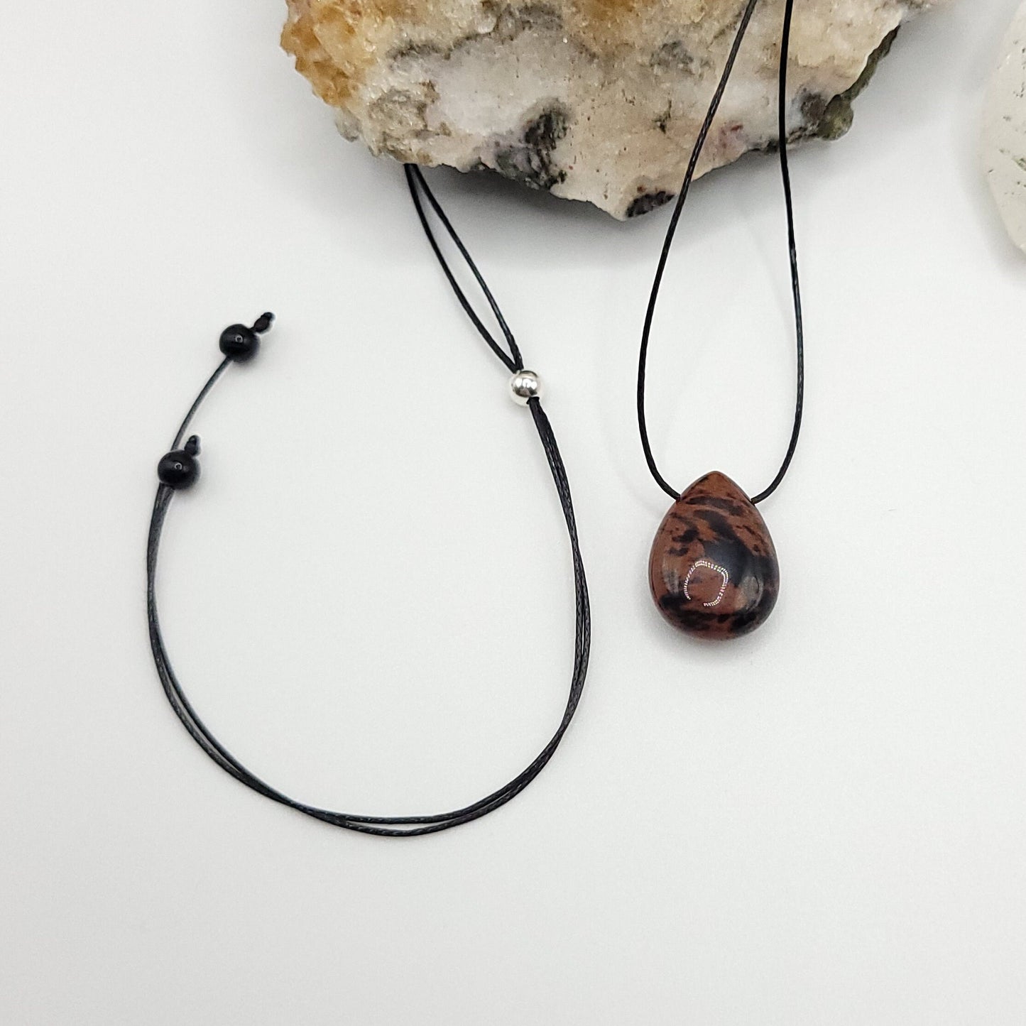 Adjustable Mahogany Obsidian Necklace