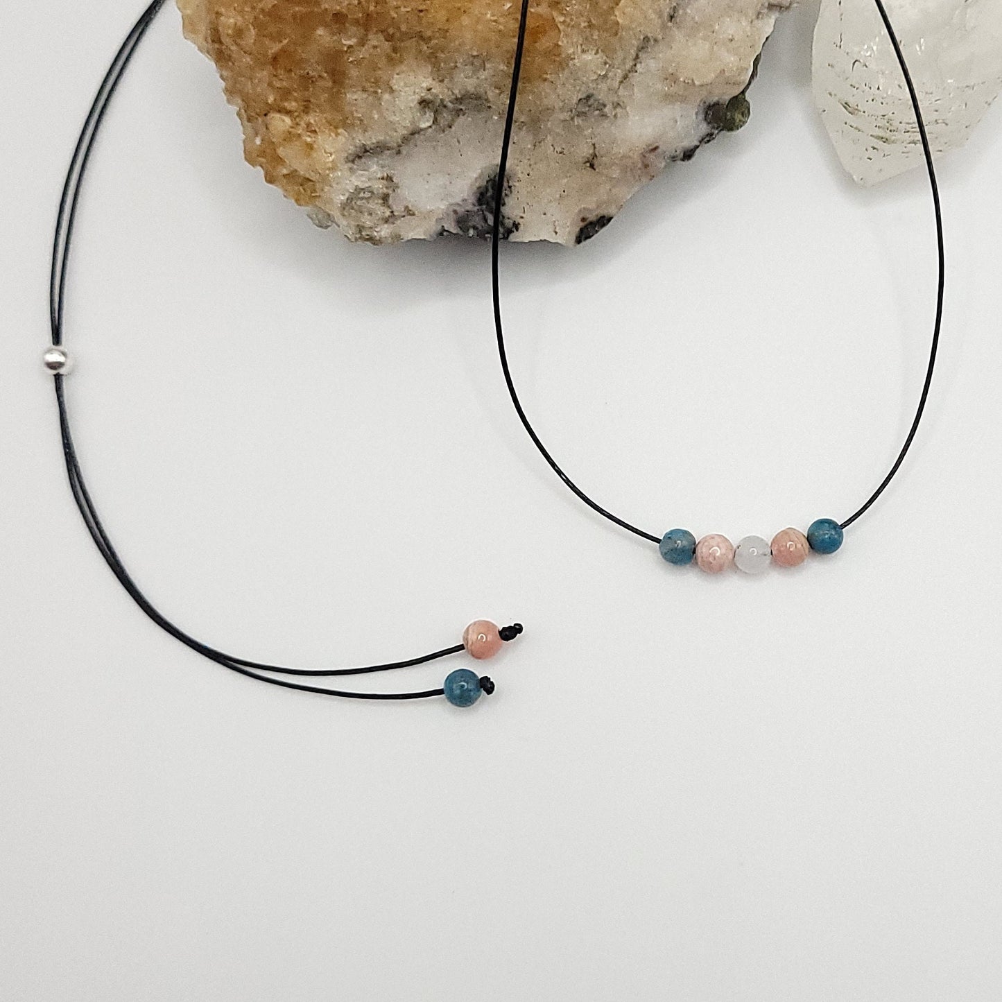 Transgender Pride Necklace, Adjustable Trans Pride Crystal Choker