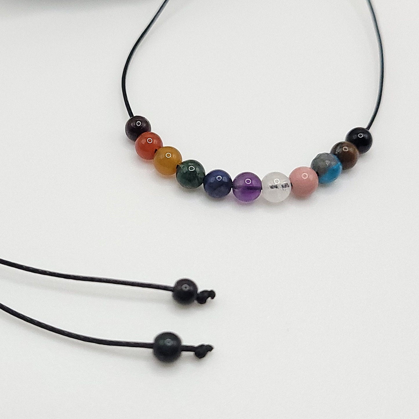 Progress Pride Necklace, Progress Pride Crystal Choker, Adjustable Crystal Necklace
